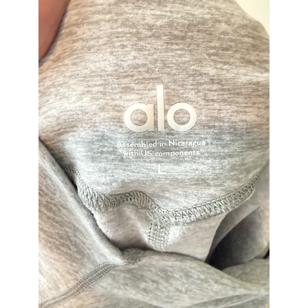 Alo Yoga Alosoft Womens High Waisted 7/8 Leggings Heather Grey Large Activewear